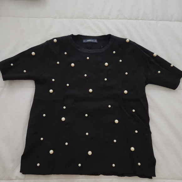 Zara knit sweater with pearls size S - Picture 9 of 9